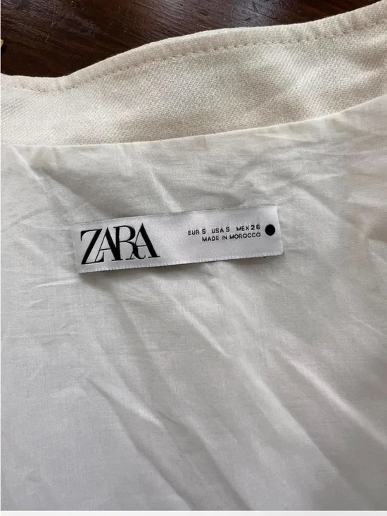 Zara Linen Blend Oversized Bomber Jacket in Cream - Size S - Picture 6 of 10